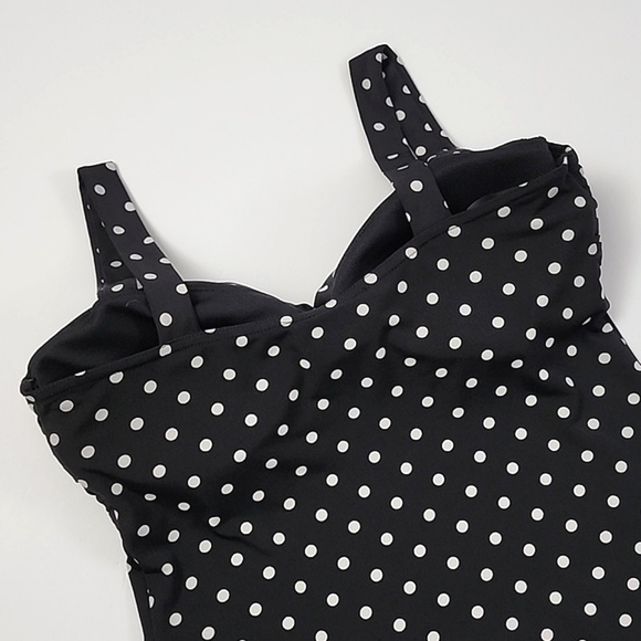 Joseph Ribkoff Women's Black Sleeveless Top White Polka Dots Size 10 - Picture 5 of 15